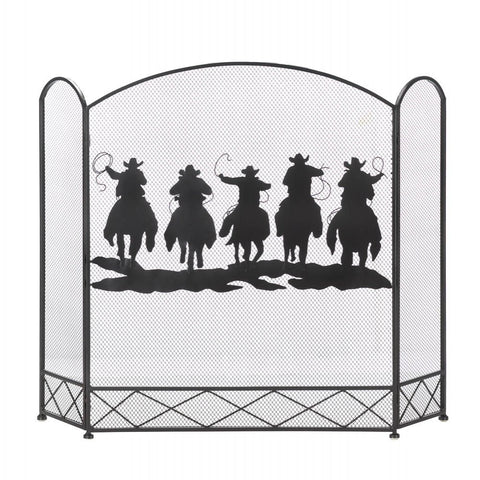 Western Cowboys Fireplace Screen
