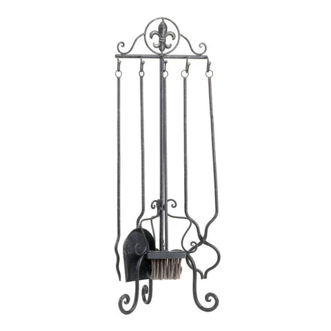 Speckled Fleur-de-lis Fireplace Tool Set