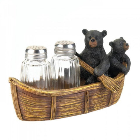 Black Bear Canoe Salt And Pepper Holder