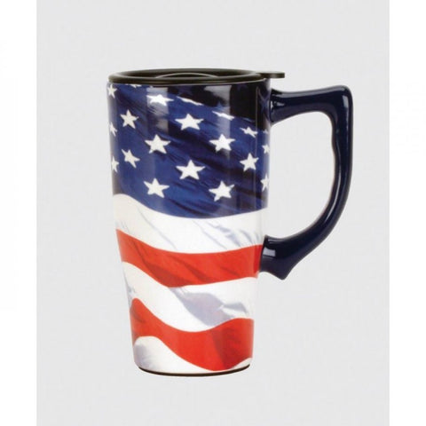 American Flag Travel Mug