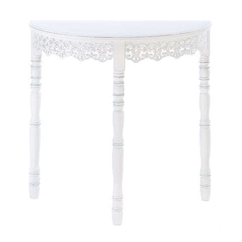 White Scrollwork Hallway Table