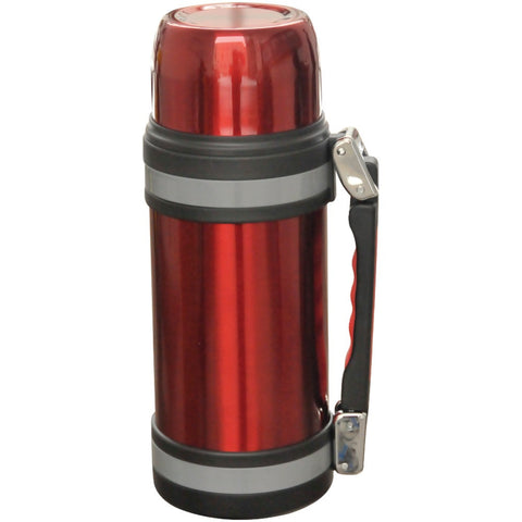 Brentwood 1.2 Liter Vacuum Bottle W And Handle Red Stainless Steel